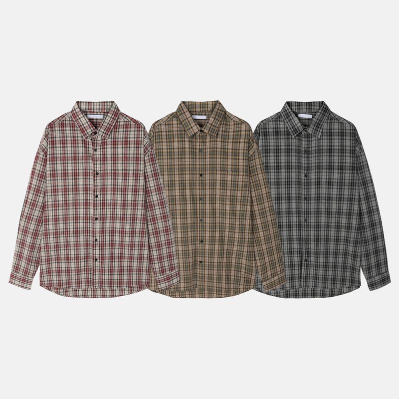 LMN Tommy Classic Oversized Fit Check Shirt (3 colors)