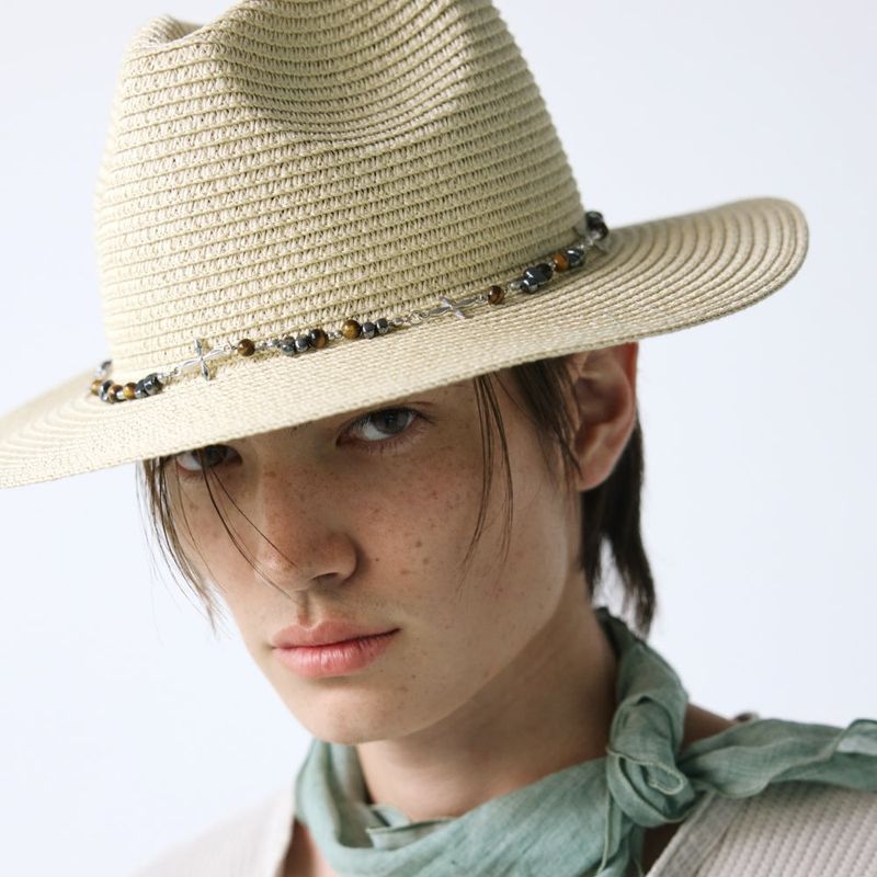 2way vintage stone cross panama hat