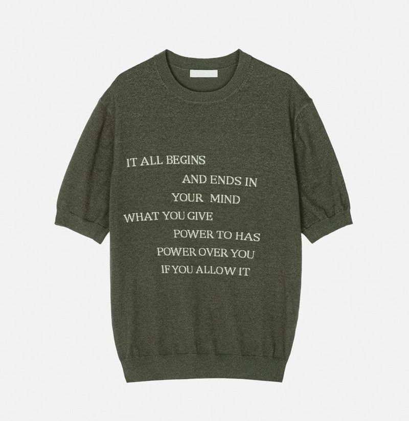 No.1338 lettering round half KNIT (5color)