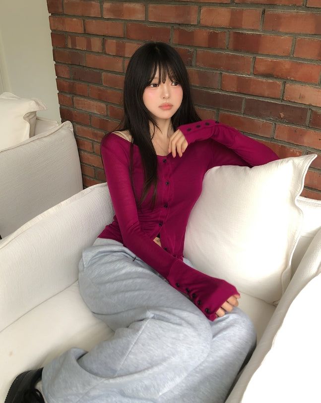 Luca V-neck Button Tencel Cardigan