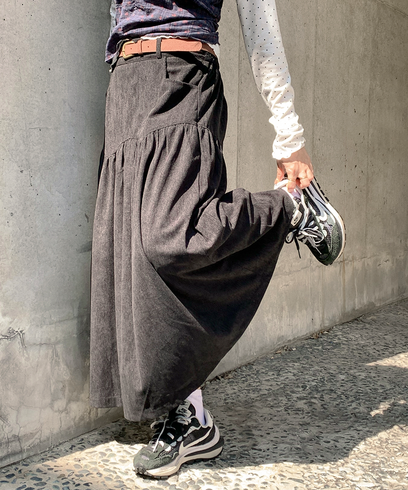corduroy long skirt