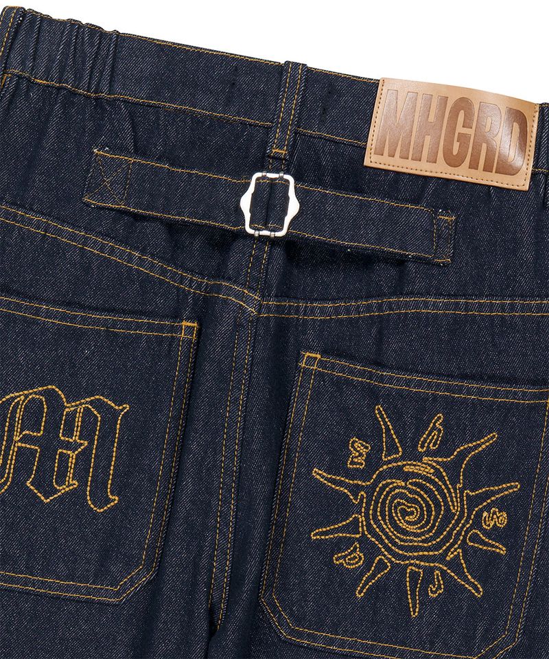 TWO TUCK CURVED DENIM PANTS_BLUE