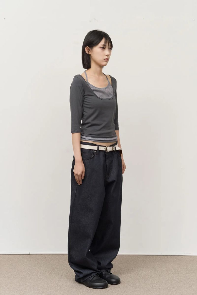 Peo Back Leather Denim