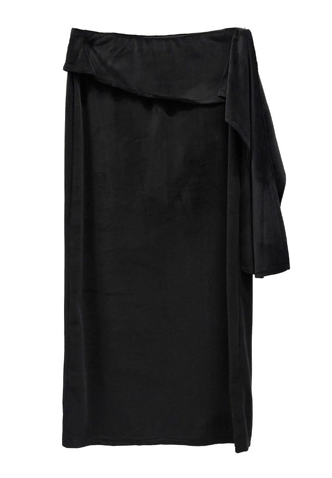 Velour Knot Maxi Long Skirt