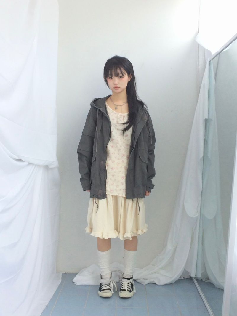 Flare cotton incision skirt