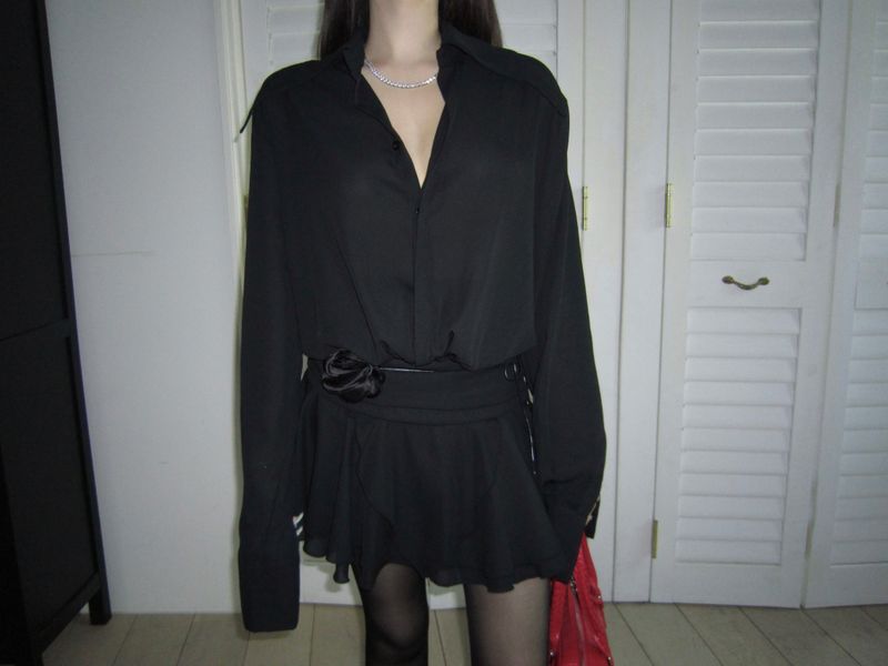 Shirt frill dress
