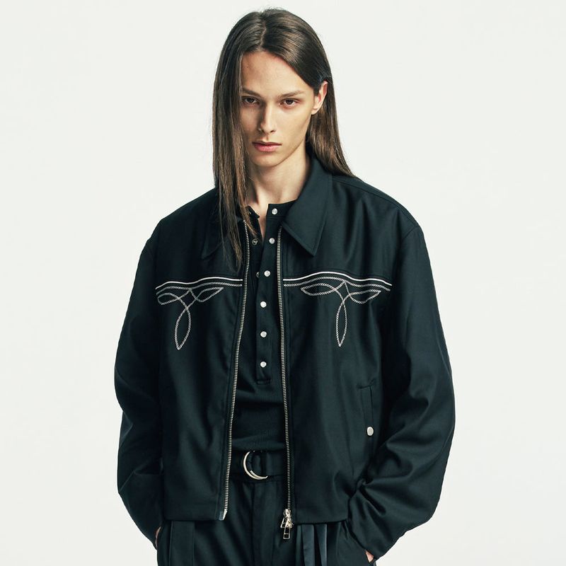 S SY（エスエスワイ）の「ウエスタンステッチブルゾン black（ジャケット/アウター）」