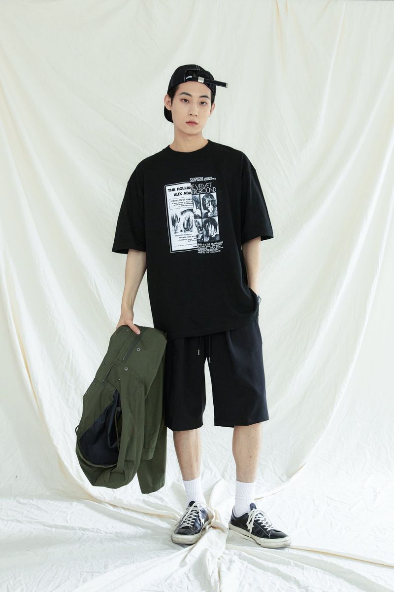 ONE TUCK BERMUDA PANTS BLACK
