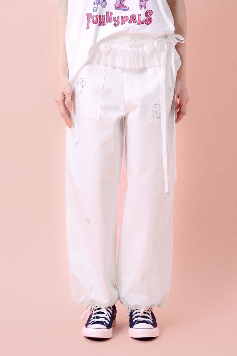Shimmer Balloon Pants [Ivory]