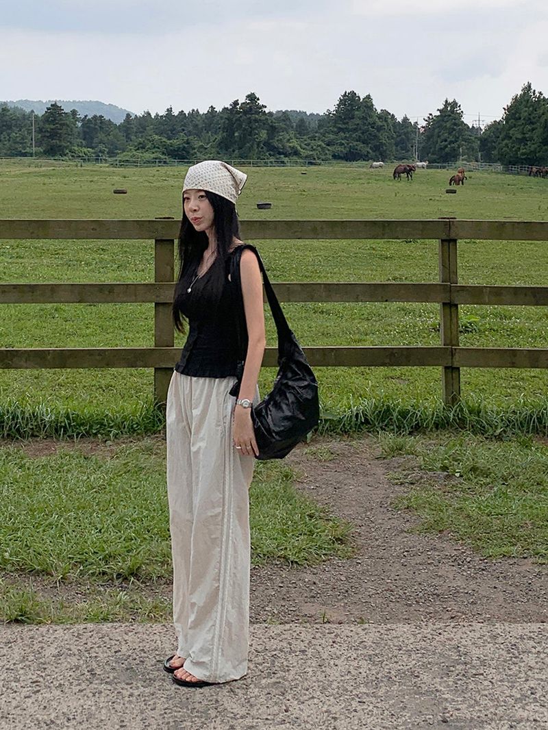[MADE] Rollton nylon lace track bendable pants