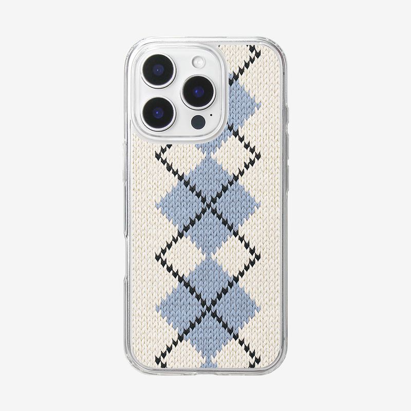 DELPHIN(デルフィン)の「クラシックアーガイルハードジェルケース_ホワイト(スマホグッズ/小物)」