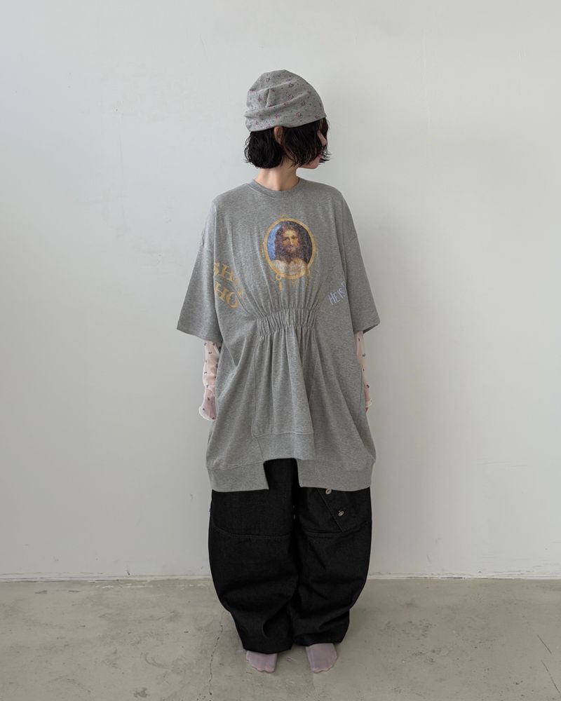 Slant Button Denim Pants