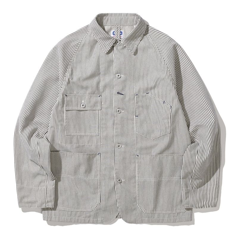 xau hickory chore jacket ivory stripe