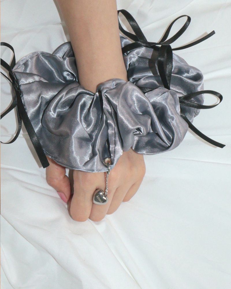[MADE] ballerina heart ribbon scrunchie (big size)