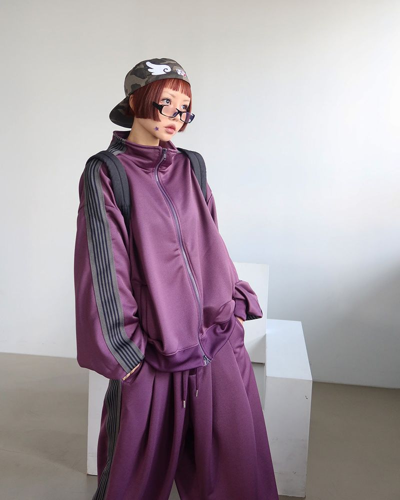 [UNISEX] Fly track jersey zip-up jacket