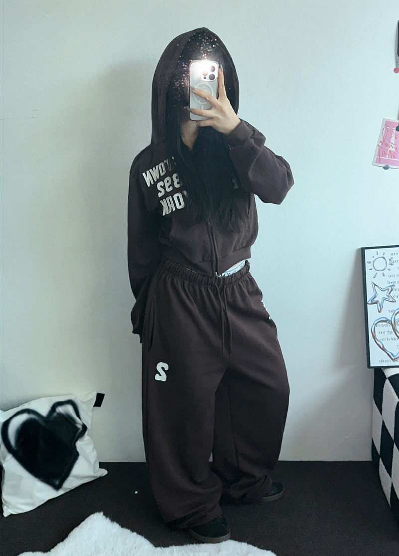 ストリートパッチフーディージップアップ🤎🤍🖤3COLOR