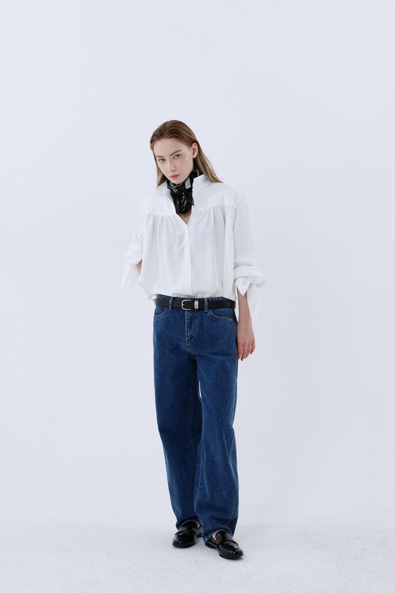 BOHEM KNOT BLOUSE_IVORY