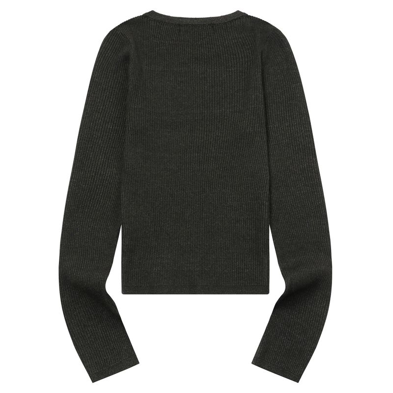 GREAVE R-NECK CROP RIB KNIT (5COLOR)