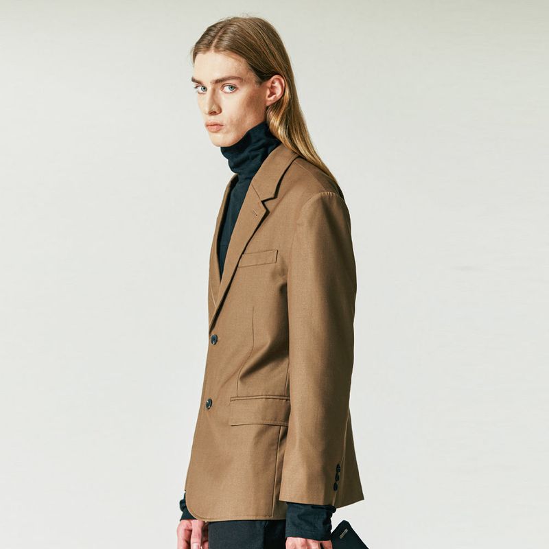 HALF STITCH BLAZER BROWN