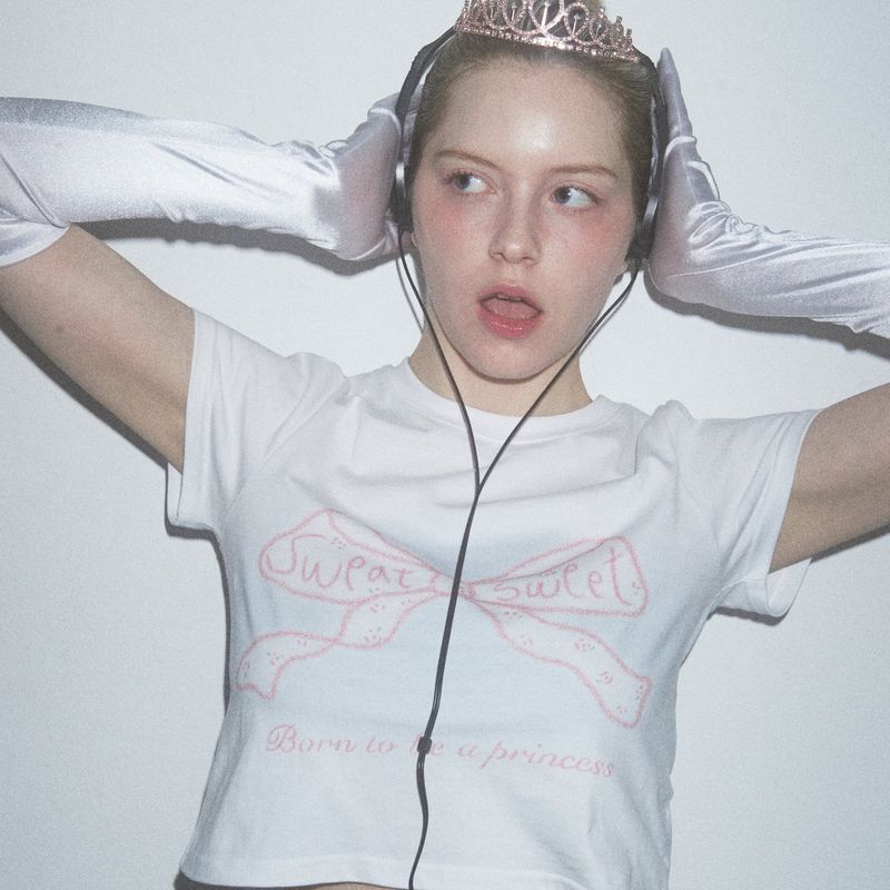 sweatsweet（スウェットスイート）の「SW'S リボンTシャツ - WHITE（トップス）」