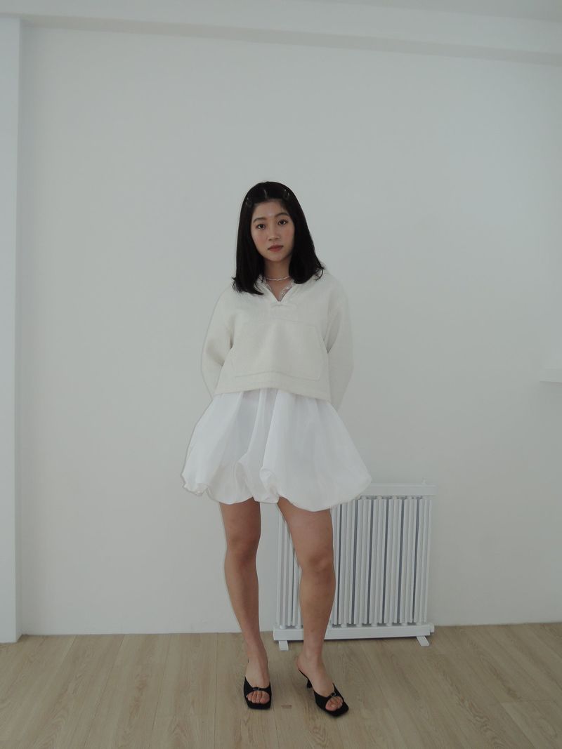 TISHA SAILOR TWEED BLOUSE _WHITE