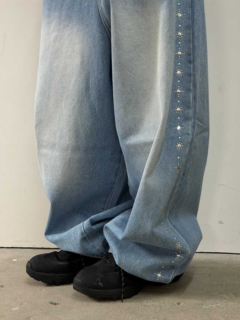 Bloom stud ballon denim pants(2color)