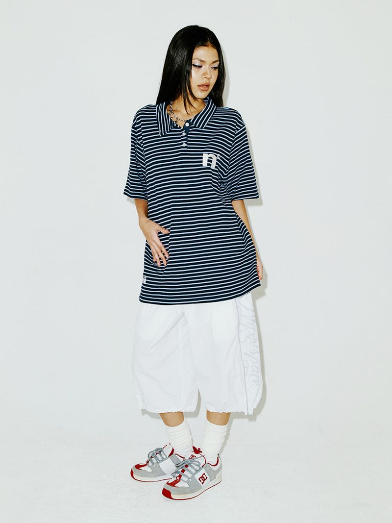 NYXX（エヌワイエックスエックス）の「OVERSIZED WING POLO SHIRT BLUE（Tops）」