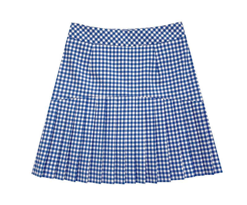 Check pleated skirt