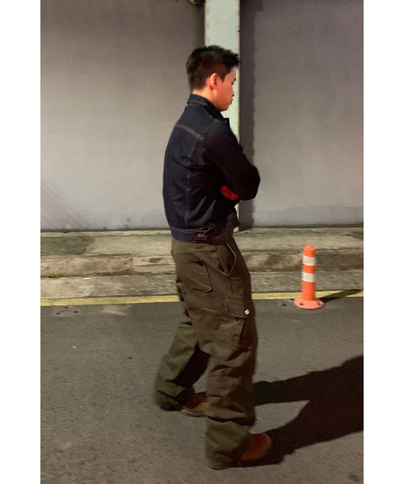 Washed Cargo Biker Pants