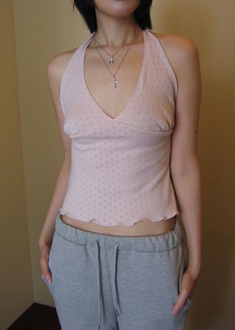 SPRING PUNCHING HALTER SLEEVELESS