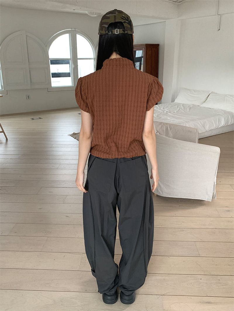 NYLON BIJO SNAP BUTTON PANTS (4C)