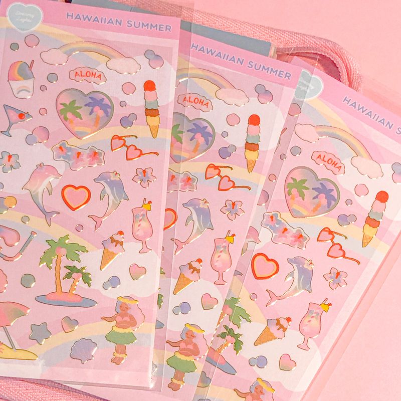 Hawaiian summer seal sticker