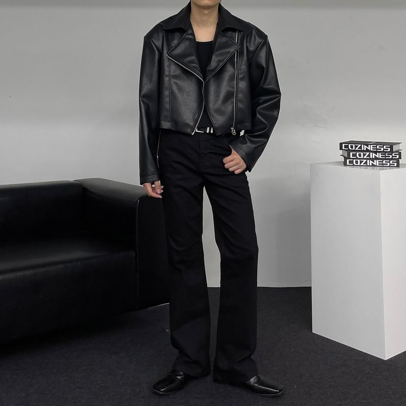 90's Youth Crop Leather Rider Jacket