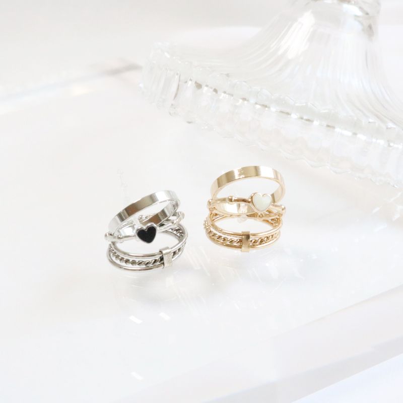 Mood heart layered ring (2 color)