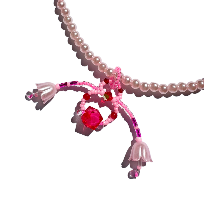 Droopy Fuchsia Necklace