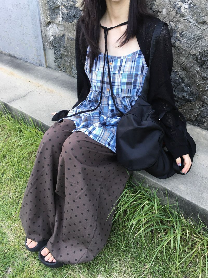 Polka Dot Wide Balloon Pants (2c)