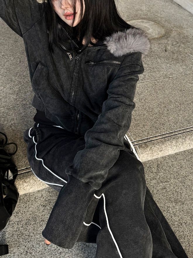 Low Washing Unbalanced Sagging Pants