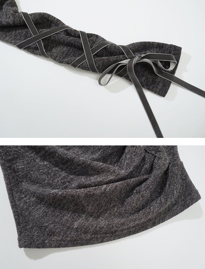 Ballet shirring hooded top