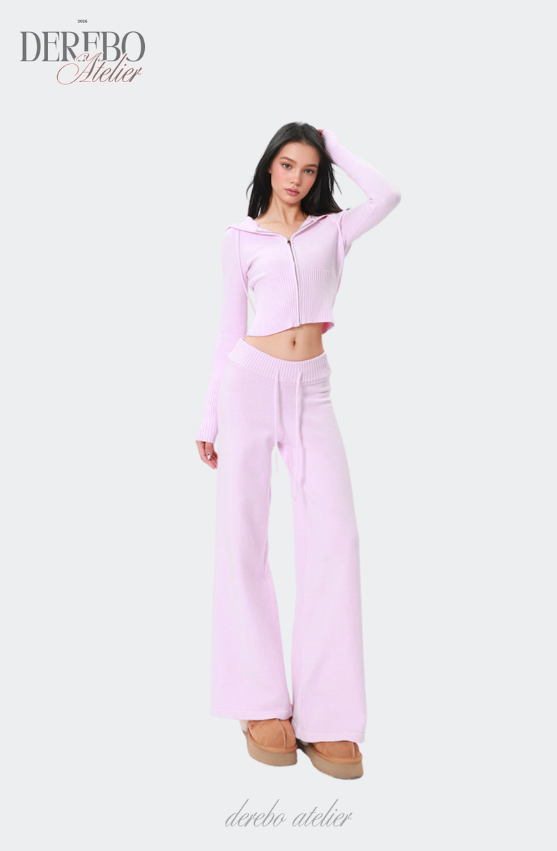 Cozy Knitwear Zip-up Training Set-up (TOP)