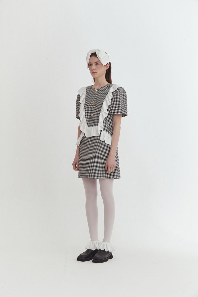 Gold button dress
