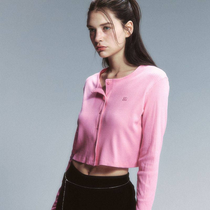 Brighten(ブライトン)の「Bella Semi Crop Cardigan Fuchsia(Tops)」