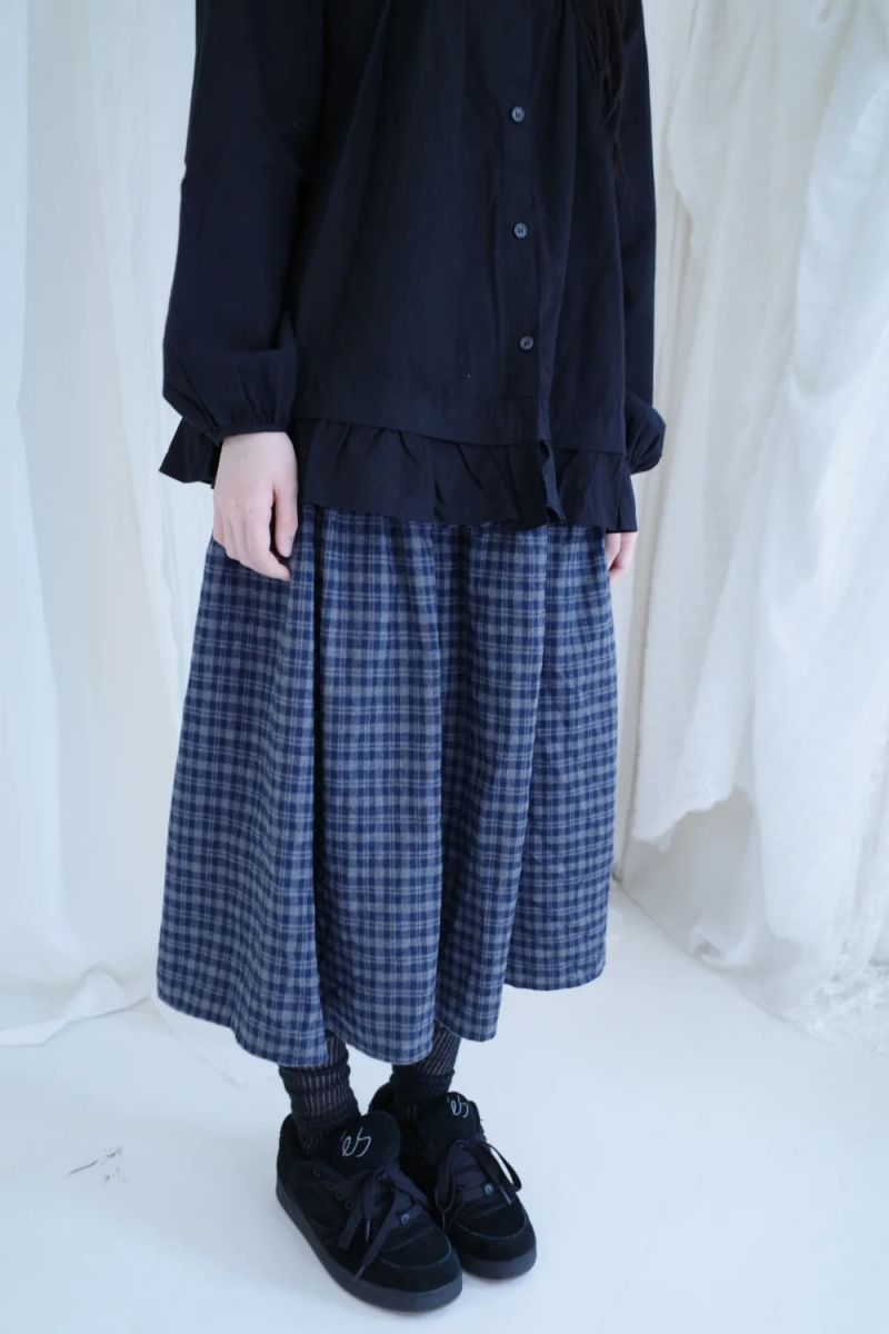 プリンチェック ロングスカート