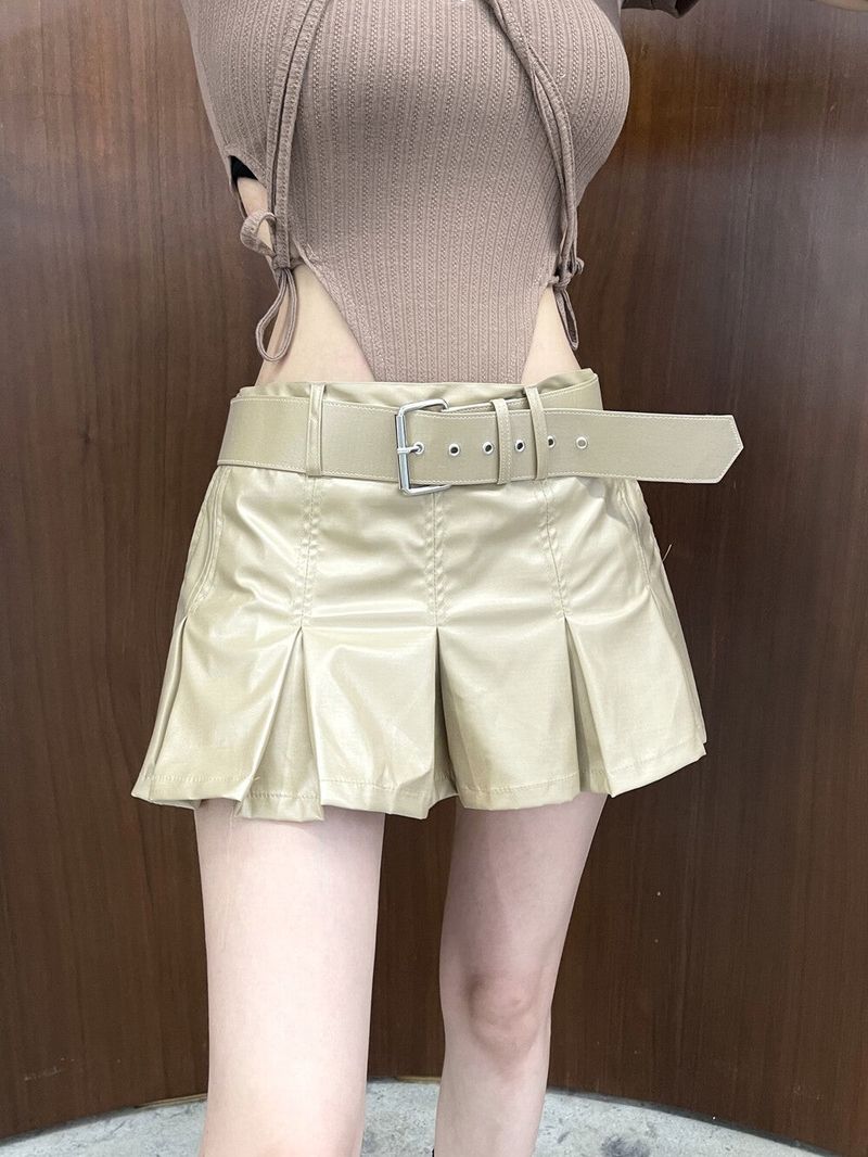 939. Coating mini pleats skirt (2color)