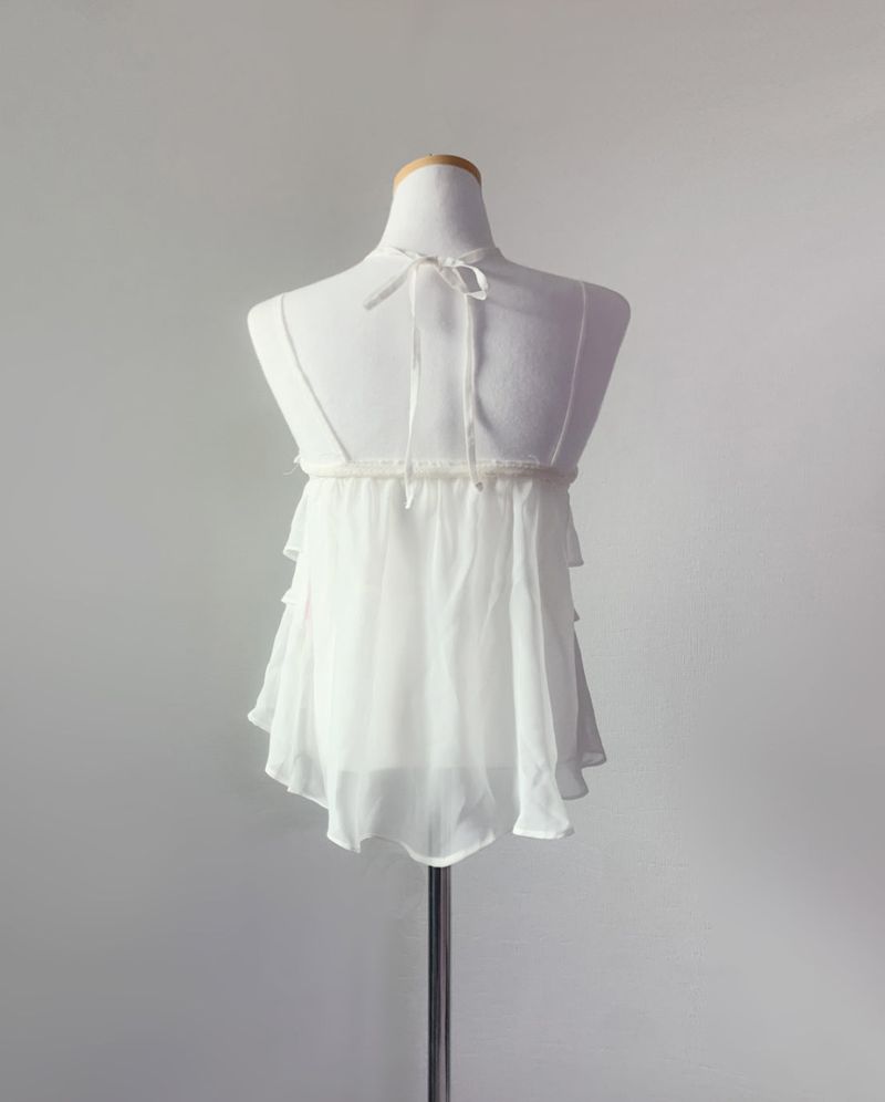 ining strap frill top (ivory)