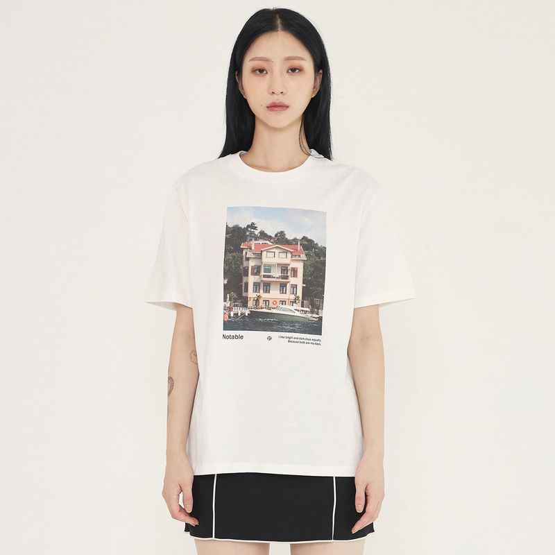 notable(ノッタブル)の「GRAPHIC BOAT T-SHIRT - WHITE(Tops)」