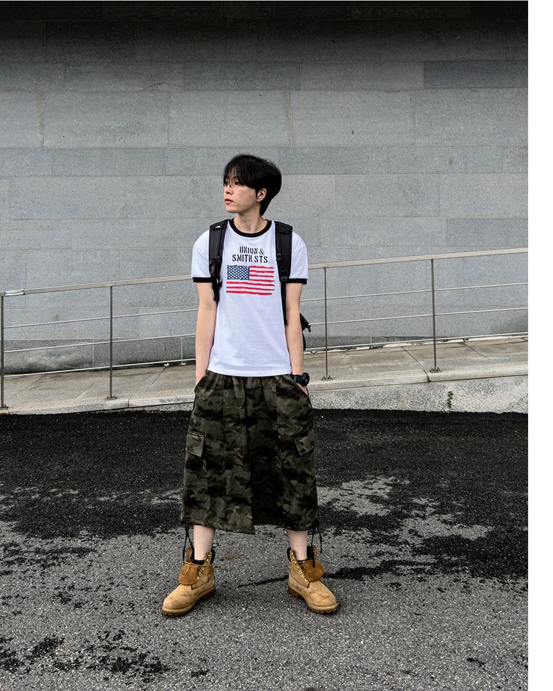 Loue American Flag Ringer Muscle Tee