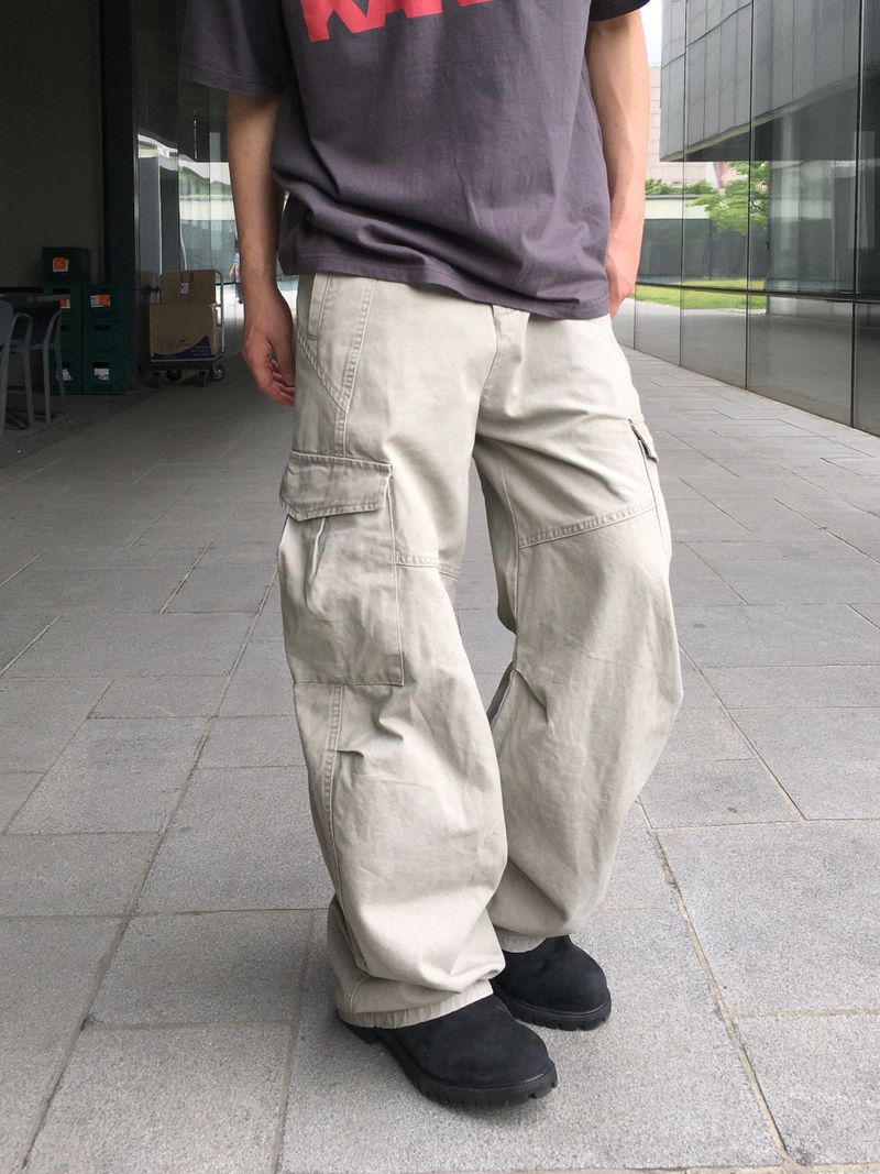 Barz Cut Curved Wide Pants 4C