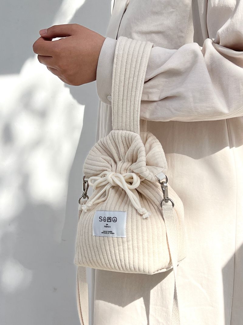 Ribbed fabric New string mini bag
