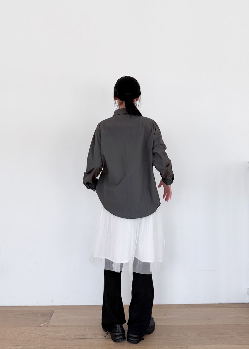  RIBBON TULLE MINI SKIRT