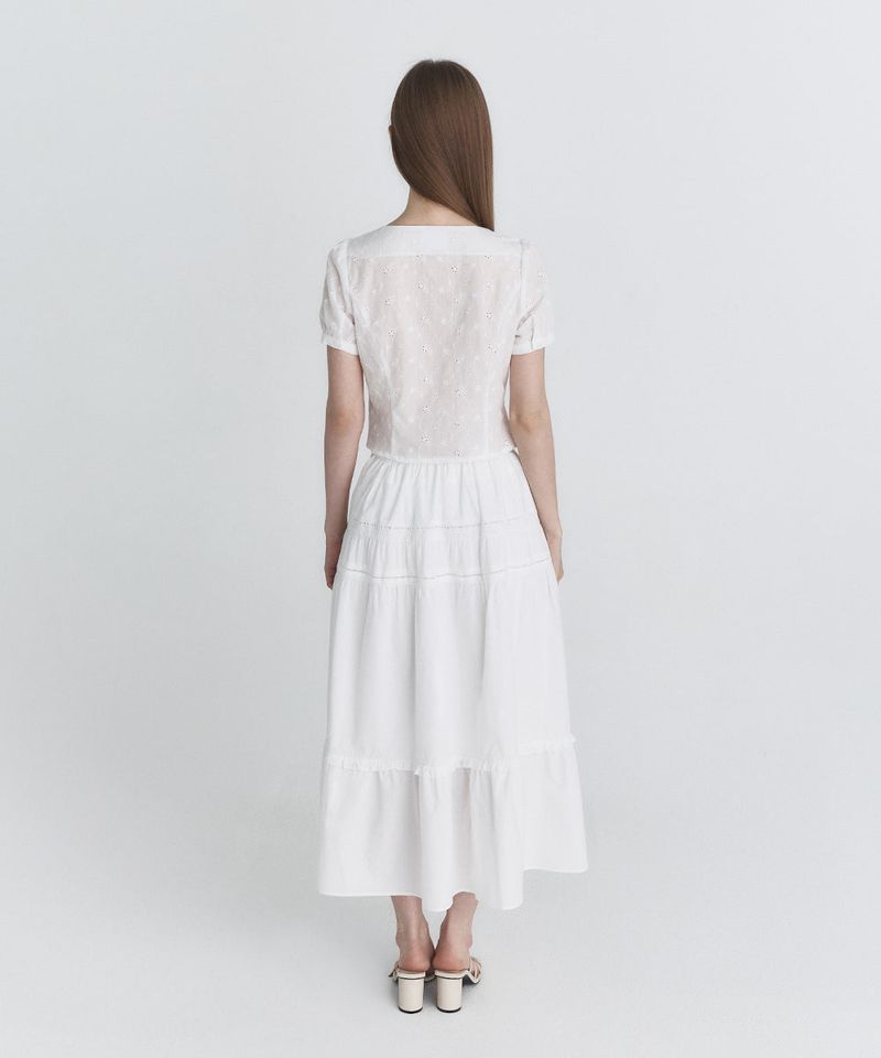 Floral square blouse (Ivory)